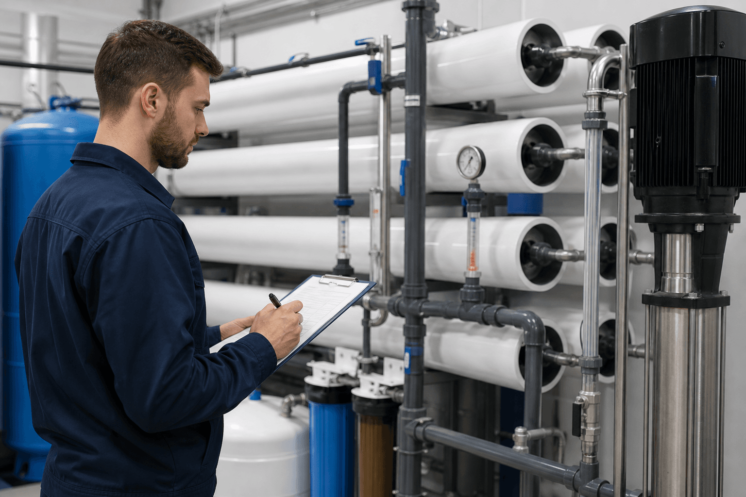 Which 7 checks belong on a Milton reverse osmosis checklist?